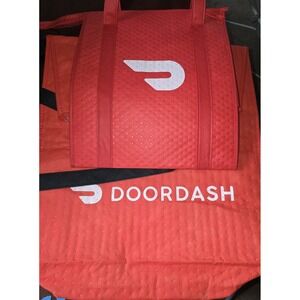 DOOR DASH Large Insulated Pizza Delivery Bag + Handle Tote Set of 2
